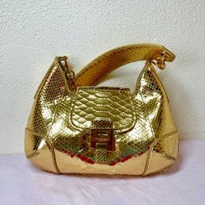 Bancroft Small Metallic Python Shoulder Bag